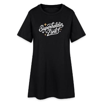 Super-héroïne en costume de super-héros civil - Robe T-shirt Femme - noir - Devant