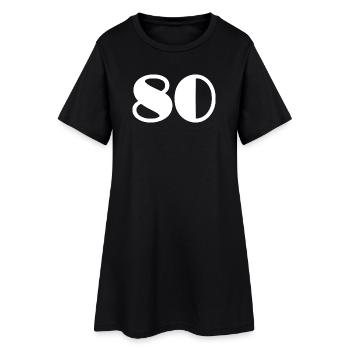 80. 80 ANS. 80e ANNIVERSAIRE. ANNIVERSAIRE 80 ANS. - Robe T-shirt Femme - noir - Devant