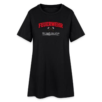 Feuerwehr Humor lustiger Spruch - Frauen T-Shirt-Kleid - Schwarz - Vorne
