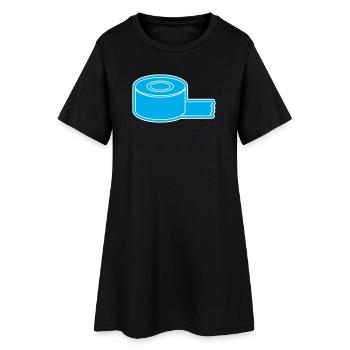 Contour du rouleau de ruban adhésif - Robe T-shirt Femme - noir - Devant