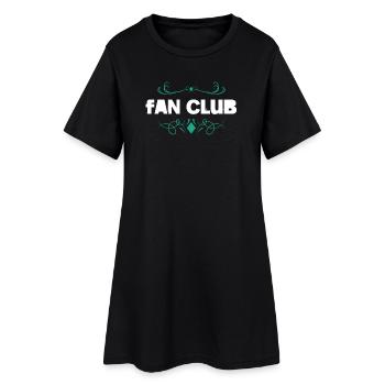 FAN CLUB ornament with tendrils - Women’s T-Shirt Dress - black - Front