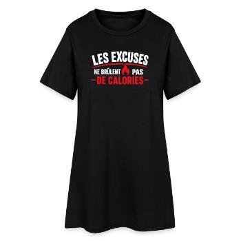 Excuses Ne Brûlent Pas Calories - Robe T-shirt Femme - noir - Devant