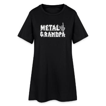 Metal grandpa Gift Grandpa Heavy Metal Rock - Women’s T-Shirt Dress - black - Front