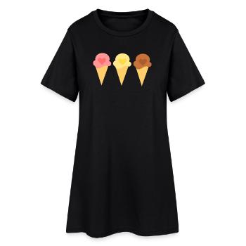 Ice Heart Ice Cream Fraise Crème glacée Boutique de crème glacée Cadeau - Robe T-shirt Femme - noir - Devant