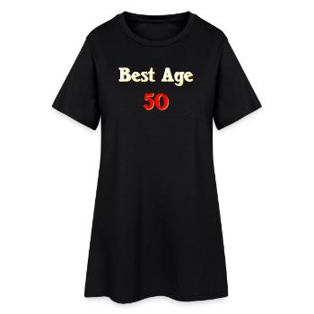 geschenkideen, für mann, best age 50 - Frauen T-Shirt-Kleid - Schwarz - Vorne