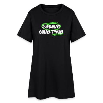 Des graffitis inspirants avec un motif de rêve - Robe T-shirt Femme - noir - Devant