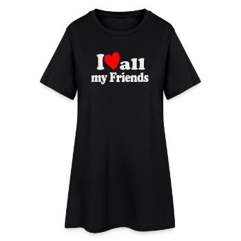 J’aime tous mes amis - Robe T-shirt Femme - noir - Devant