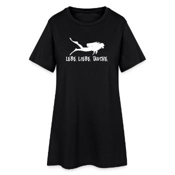 Lebe Liebe Tauche Taucher Tauchsport Geschenk - Frauen T-Shirt-Kleid - Schwarz - Vorne