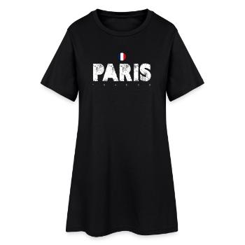 Glyphes en détresse de Paris avec drapeau français - Robe T-shirt Femme - noir - Devant