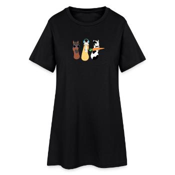Design Animaux Funky avec Accessoires Colorés - Robe T-shirt Femme - noir - Devant