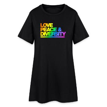Typo Love Peace Diversity Rainbow - Women’s T-Shirt Dress - black - Front