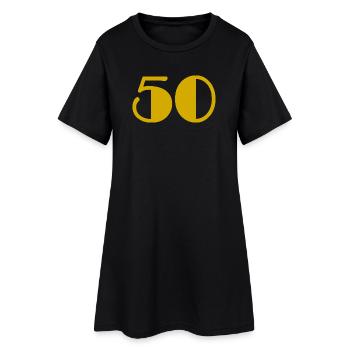50. 50 ANS. 50e ANNIVERSAIRE. ANNIVERSAIRE 50 ANS. - Robe T-shirt Femme - noir - Devant