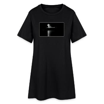 Motif photo cygne en vol sombre - Robe T-shirt Femme - noir - Devant