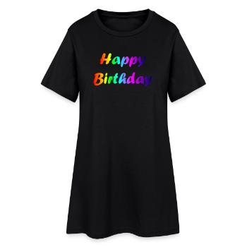 JOYEUX ANNIVERSAIRE. HAPPY BIRTHDAY. ANNIVERSAIRE. - Robe T-shirt Femme - noir - Devant