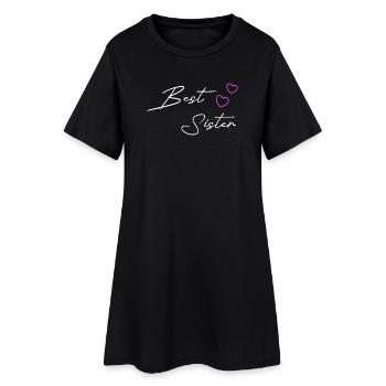 Meilleure sœur cœur violet - Robe T-shirt Femme - noir - Devant