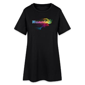 Coureur coloré en lettrage de sprint "Running - Robe T-shirt Femme - noir - Devant
