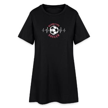 Blood type football with heartbeat - Clubs Teams - Women’s T-Shirt Dress - black - Front