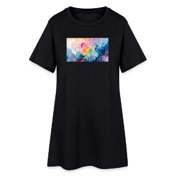 Aquarelle Explosion Art Design - Robe T-shirt Femme - noir - Devant