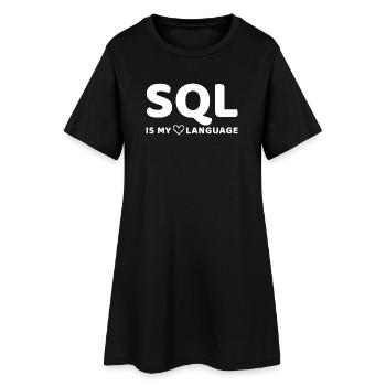 Celestial Code Pattern on Dark Background - Women’s T-Shirt Dress - black - Front