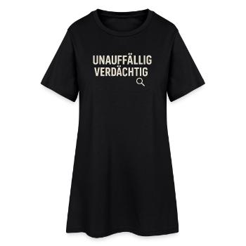 Unauffällig Verdächtig – Lustiges True-Crime Shirt - Frauen T-Shirt-Kleid - Schwarz - Vorne