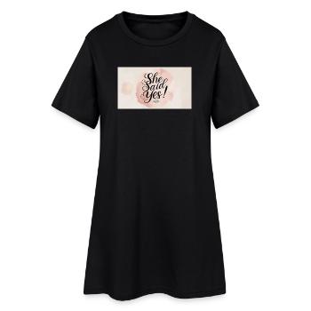 Sie sagte Ja – Verlobungsfeier Stil - Frauen T-Shirt-Kleid - Schwarz - Vorne