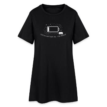 Social Battery Low Sofa - Frauen T-Shirt-Kleid - Schwarz - Vorne