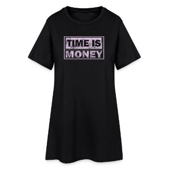 Le temps est de l’argent panneau néon - Robe T-shirt Femme - noir - Devant