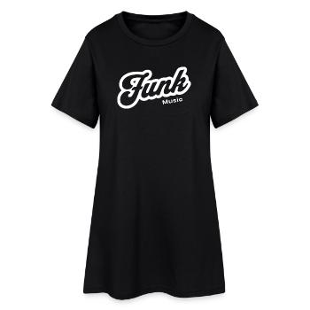 Logo du script rétro de la musique funk - Robe T-shirt Femme - noir - Devant