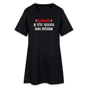 Danger Fart without warning - Women’s T-Shirt Dress - black - Front