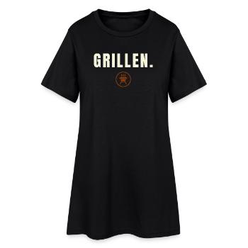 GRILLEN. Minimalist BBQ Design Success Edition - Frauen T-Shirt-Kleid - Schwarz - Vorne