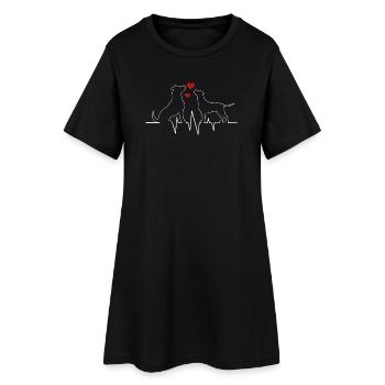 Cadeau de battement de cœur pour chien amoureux - Robe T-shirt Femme - noir - Devant