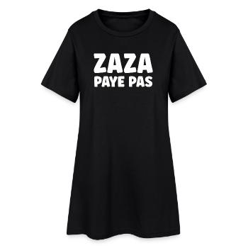 Zaza doesn't pay - Women’s T-Shirt Dress - black - Front