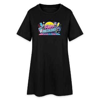 Retro Reloaded Neon Grid - Women’s T-Shirt Dress - black - Front