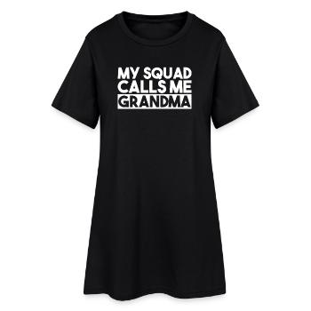 Grand-mère Retro Floral Vintage Typography Design - Robe T-shirt Femme - noir - Devant