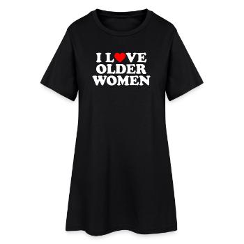 J’aime les femmes plus âgées - Robe T-shirt Femme - noir - Devant