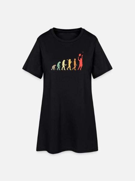 Tennis Evolution Retro-Geschenk für Tennisspieler - Frauen T-Shirt-Kleid - Schwarz