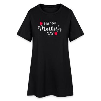 Bonne fête des mères Script Hearts - Robe T-shirt Femme - noir - Devant