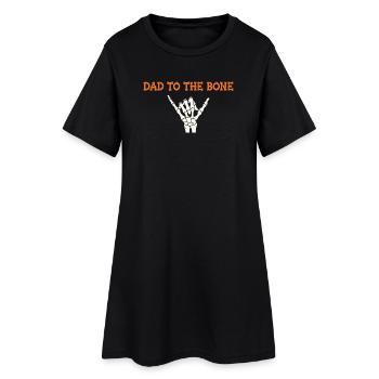 Papa d’Halloween à la main squelettique d’os Papa amusant - Robe T-shirt Femme - noir - Devant