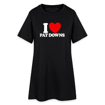 J’adore l’aéroport drôle Red Heart de Pat Down - Robe T-shirt Femme - noir - Devant