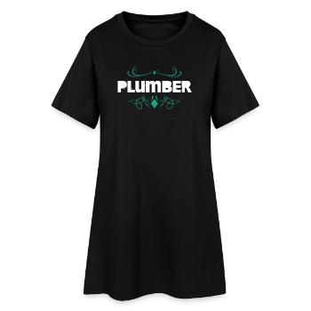 Lettrage traditionnel de l’installateur - Robe T-shirt Femme - noir - Devant