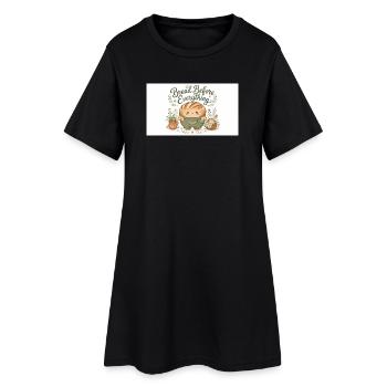 Le pain est principalement des petits pains câlins - Robe T-shirt Femme - noir - Devant