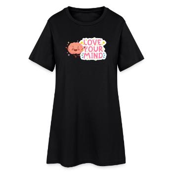 Liebe deinen Geist - Frauen T-Shirt-Kleid - Schwarz - Vorne