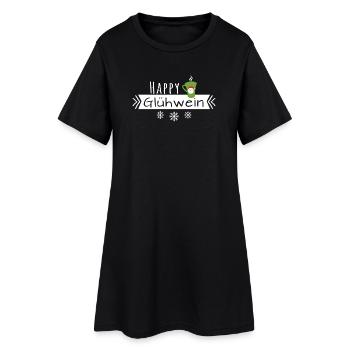 Happy Glühwein Glühweintasse Weihnachten - Frauen T-Shirt-Kleid - Schwarz - Vorne
