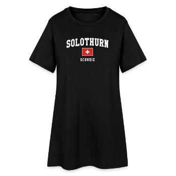 Solothurn Schweiz Flag Badge - Frauen T-Shirt-Kleid - Schwarz - Vorne