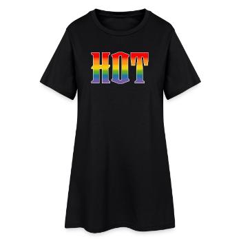 Texte arc-en-ciel Hot LGBT lgbtqi queer - Robe T-shirt Femme - noir - Devant