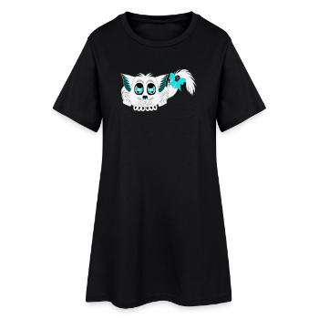 Geister-katze, Halloween Outfit, Mädchen - Frauen T-Shirt-Kleid - Schwarz - Vorne
