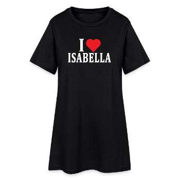 T-Shirt Ich liebe Isabella T-Shirt Geschenkidee - Frauen T-Shirt-Kleid - Schwarz - Vorne
