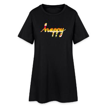 content - Robe T-shirt Femme - noir - Devant