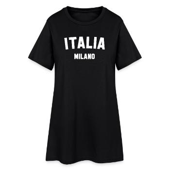 ITALIA MILANO Italien Mailand - Frauen T-Shirt-Kleid - Schwarz - Vorne