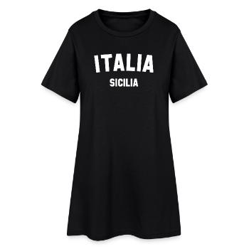 SICILIA Sizilien Italia Italien - Frauen T-Shirt-Kleid - Schwarz - Vorne